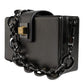 Dolce & Gabbana Metallic Gray DG BOX Leather Shoulder Chain Strap Bag