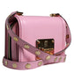 Dolce & Gabbana Baby Pink LOLA Leather Studded Crossbody Strap Bag