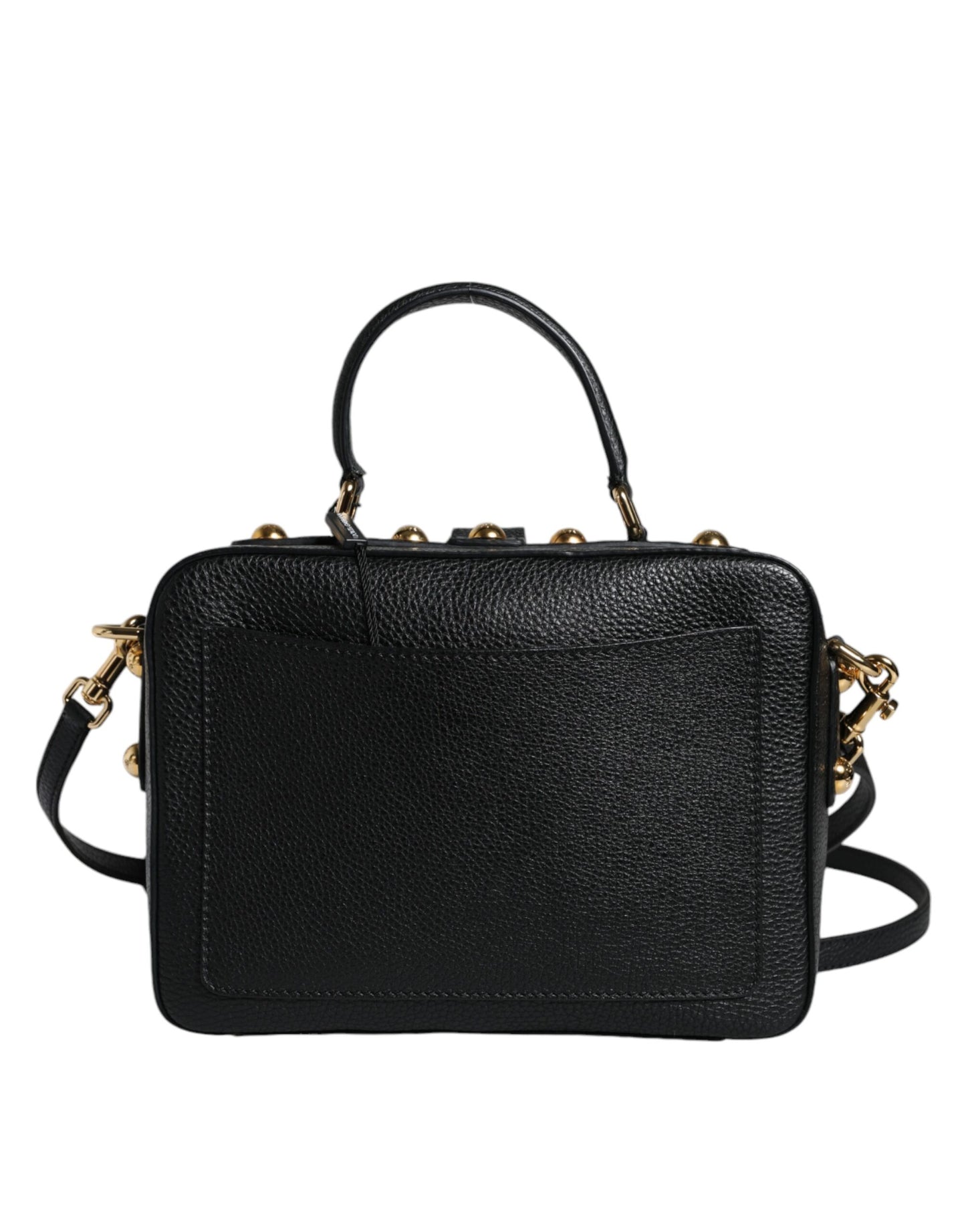 Dolce & Gabbana Black Calfskin Leather Welcome Handbag Bag