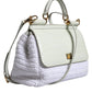 Dolce & Gabbana White Rafia Leather SICILY Crossbody Bag