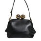 Dolce & Gabbana Black Calfskin Leather Shoulder Clutch Bag