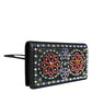 Dolce & Gabbana Black Leather Crystal Shoulder Crossbody Clutch Bag