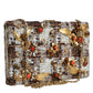 Dolce & Gabbana Multicolor Tweed Floral Clutch Crossbody Bag