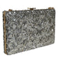 Dolce & Gabbana Silver Sequined Clutch Evening Crossbody Bag