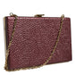 Dolce & Gabbana Maroon Leather Clutch Evening Crossbody Bag