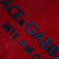 Dolce & Gabbana Red Cotton Velvet Logo Shopping Tote MARKET Bag