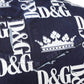 Dolce & Gabbana Blue Crown Logo Print Slim Fit Cotton Shirt