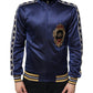 Dolce & Gabbana Blue Heraldic Patch Stripe King Bee Sweater