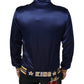 Dolce & Gabbana Blue Heraldic Patch Stripe King Bee Sweater