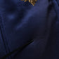 Dolce & Gabbana Blue Heraldic Patch Stripe King Bee Sweater