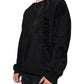 Dolce & Gabbana Black Printed Crew Neck Sweatshirt Sweater