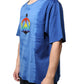 Dolce & Gabbana Blue Tie-Dye Peace Sign Cotton T-shirt