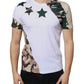 Dolce & Gabbana White Camouflage Stars Crew Neck T-shirt