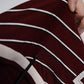 Dolce & Gabbana Maroon Stripes Cotton Logo V-neck T-shirt