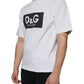 Dolce & Gabbana White Cotton DG Logo Print Casual T-shirt