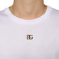 Dolce & Gabbana White Metal DG Logo Cotton Short Sleeves T-shirt