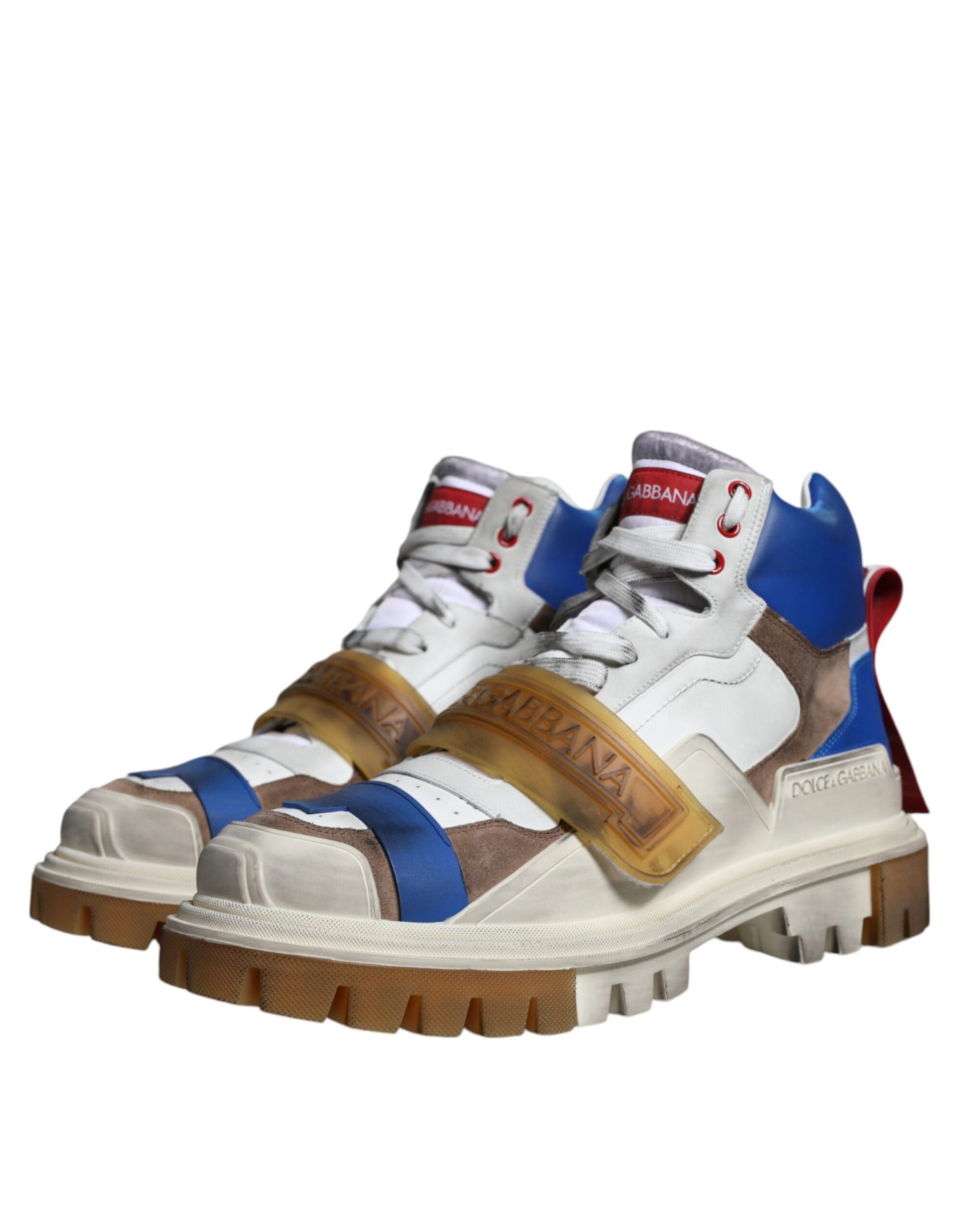 Dolce & Gabbana Multicolor Leather Trekking Sneakers Boots Shoes