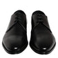 Dolce & Gabbana Black Calfskin Leather Derby Men Dress Shoes