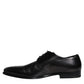 Dolce & Gabbana Black Calfskin Leather Derby Men Dress Shoes