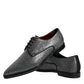 Dolce & Gabbana Silver Polyurethane Derby Formal Dress Shoes