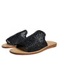 Dolce & Gabbana Black Monochrome Braided Raffia Slides Shoes