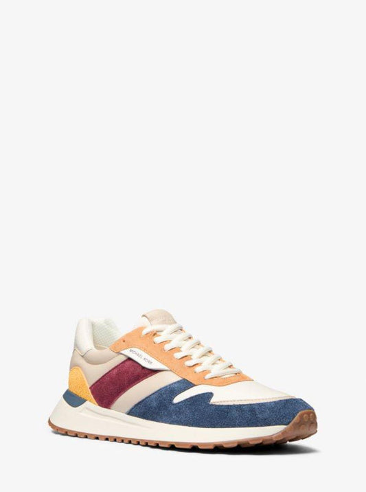 Dax Color-Block Leather and Suede Trainer