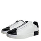 Dolce & Gabbana Black Leather Logo Portofino Sneaker Shoes