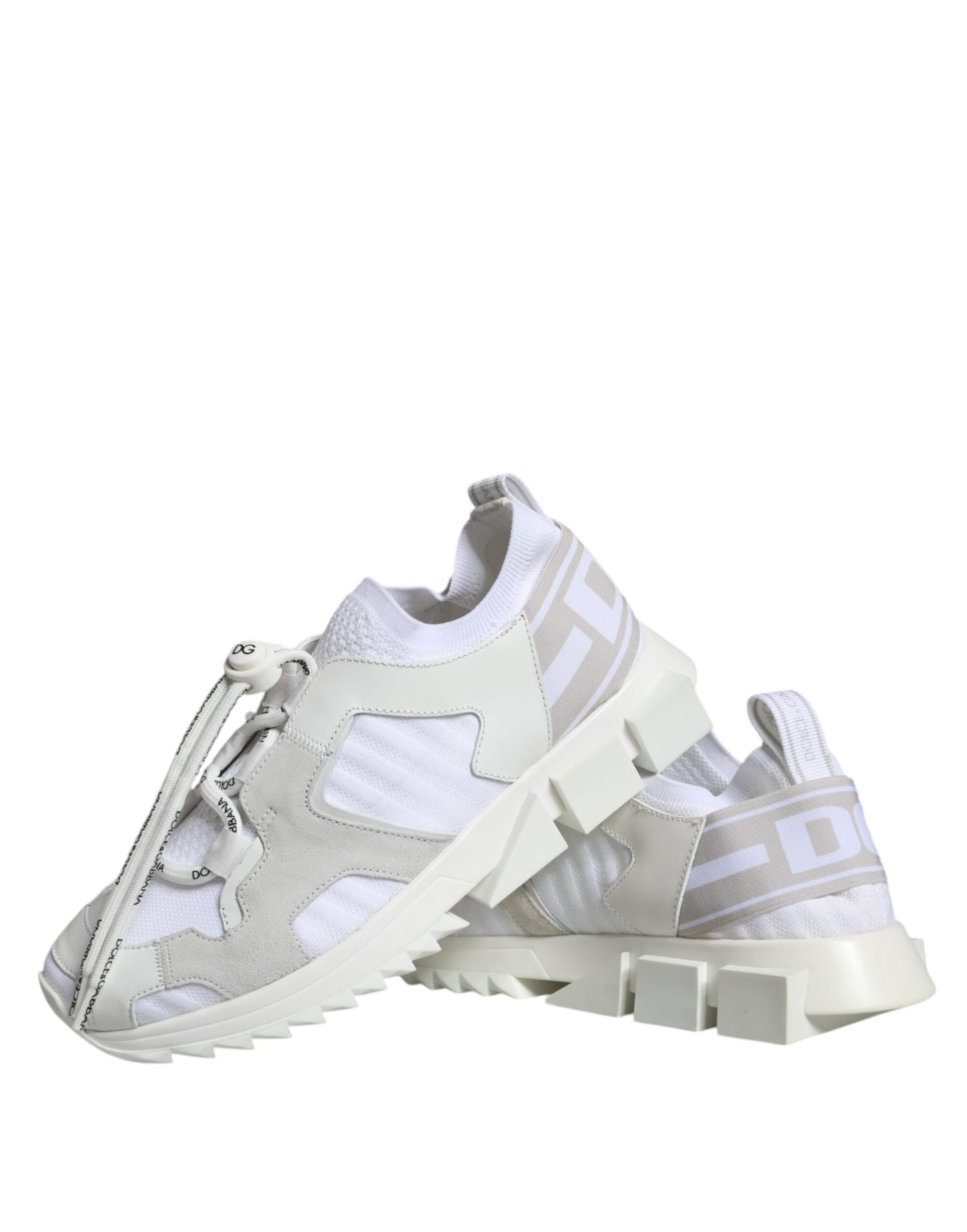 Dolce & Gabbana White Mesh Sorrento Trekking Sneakers Shoes