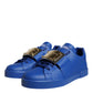 Dolce & Gabbana Blue Leather Low Top Portofino Sneakers Shoes