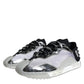 Dolce & Gabbana Silver Black Nylon NS1 Low Top Sneakers Shoes