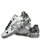 Dolce & Gabbana White Silver Crystal Logo Portofino Sneakers Shoes