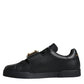 Dolce & Gabbana Black Leather Low Top Portofino Sneakers Shoes