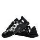 Dolce & Gabbana Black Logo Lace Up Low Top NS1 Sneakers Shoes