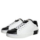 Dolce & Gabbana Black Leather Logo Portofino Sneaker Shoes