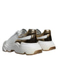 Dolce & Gabbana White Gold DAYMASTER Leather Sneakers Shoes