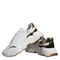 Dolce & Gabbana White Gold DAYMASTER Leather Sneakers Shoes