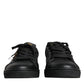 Dolce & Gabbana Black Leather Heart Low Top Casual Sneaker Shoes