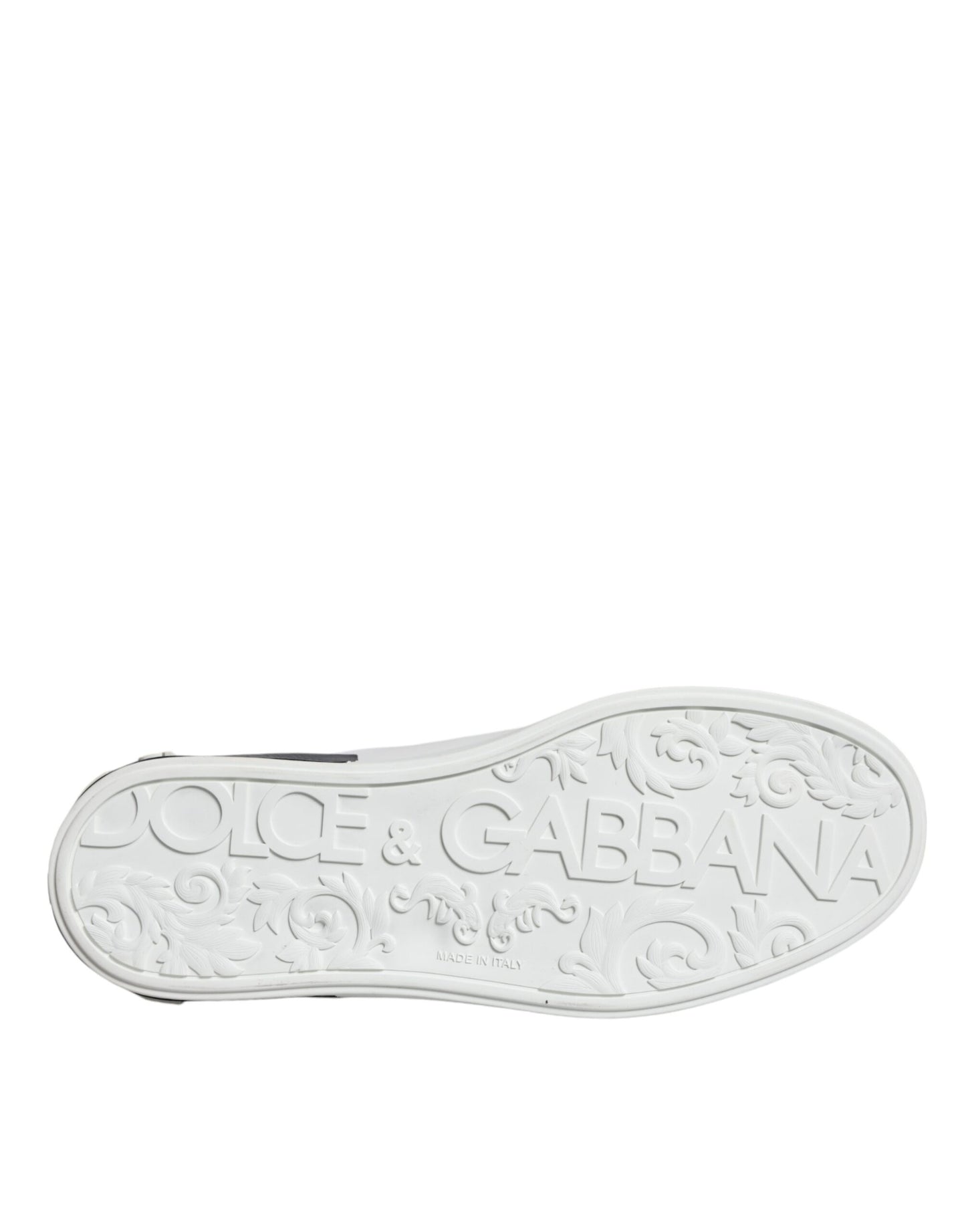 Dolce & Gabbana White Leather Logo Portofino Sneaker Shoes