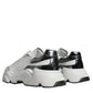 Dolce & Gabbana White Silver DAYMASTER Leather Sneakers Shoes