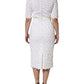 Dolce & Gabbana White Daisy Macrame Lace Sheath Midi Dress