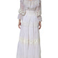 Dolce & Gabbana White Floral Lace Corset Cotton Maxi Dress