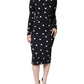 Dolce & Gabbana Black Viscose Polka Dots Sheath Midi Dress