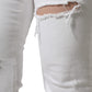 Dolce & Gabbana White Cotton Stretch Tattered Skinny Jeans