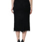 Dolce & Gabbana Black Virgin Wool Pencil Cut Midi Skirt