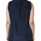 Dolce & Gabbana Blue Floral Lace Silk Sleeveless Tank Top