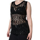 Dolce & Gabbana Black Sequin Sleeveless Tank Blouse Top