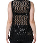 Dolce & Gabbana Black Sequin Sleeveless Tank Blouse Top