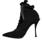 Dolce & Gabbana Black Lace Up Trekking Ankle Boots Shoes