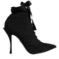 Dolce & Gabbana Black Lace Up Trekking Ankle Boots Shoes