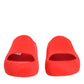 Dolce & Gabbana Red Rubber Slides Sandals Beachwear Shoes